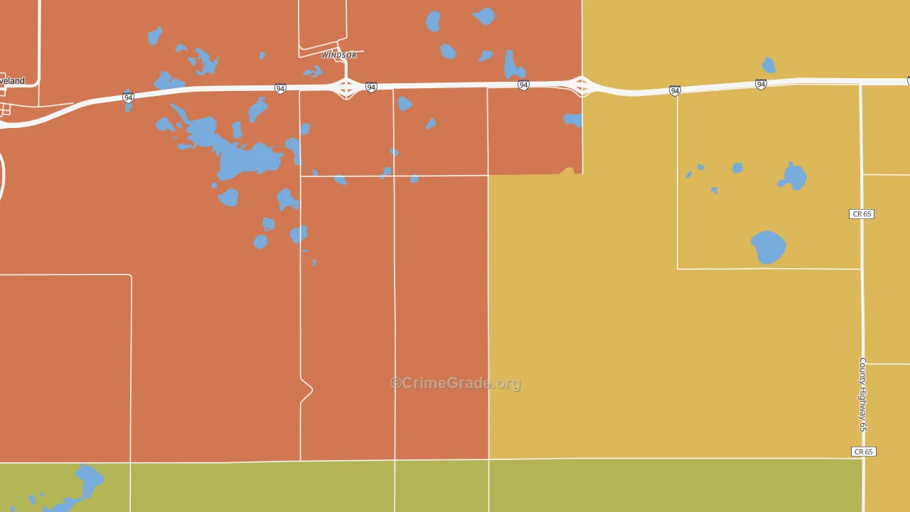 Windsor, ND Map of Vandalism Rates