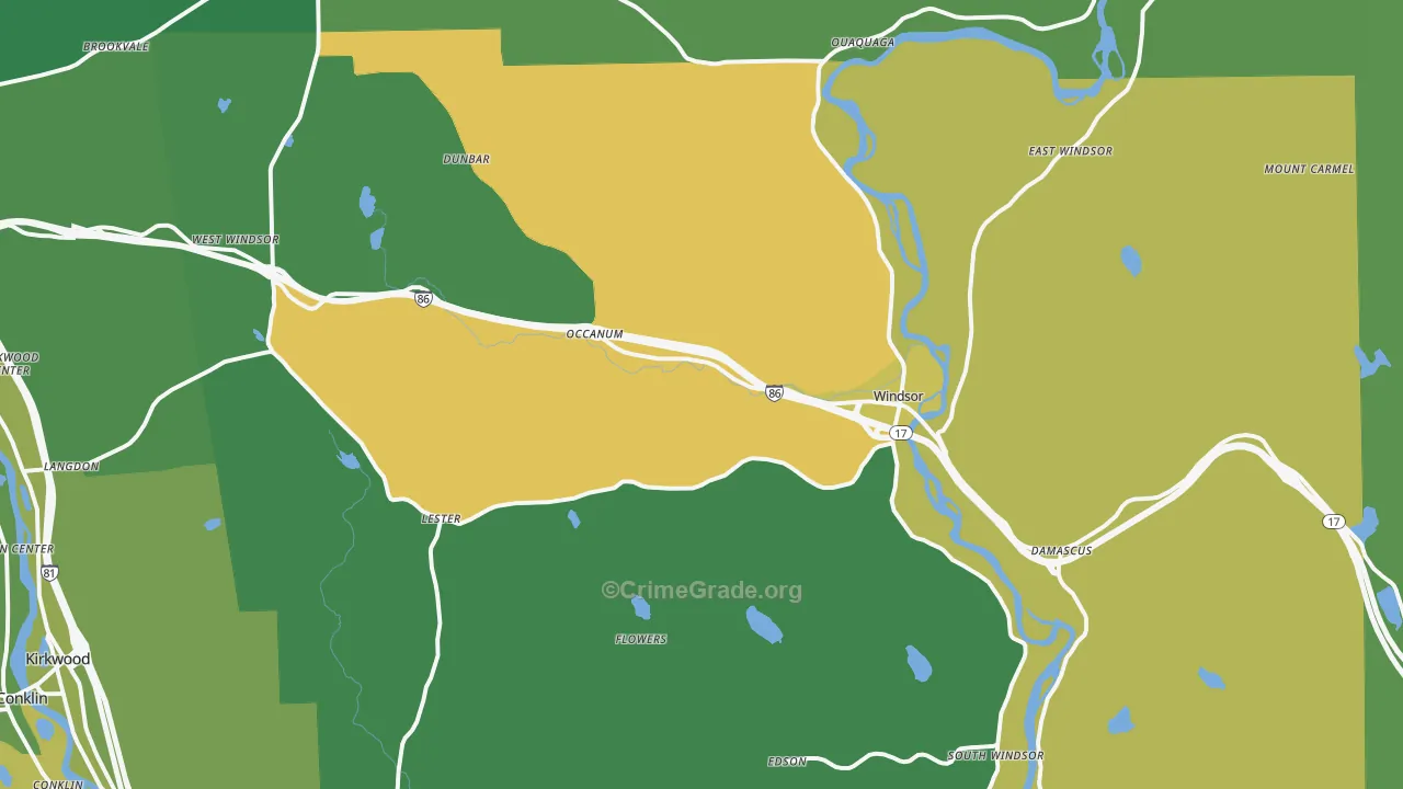 Windsor, NY Map of Vandalism Rates