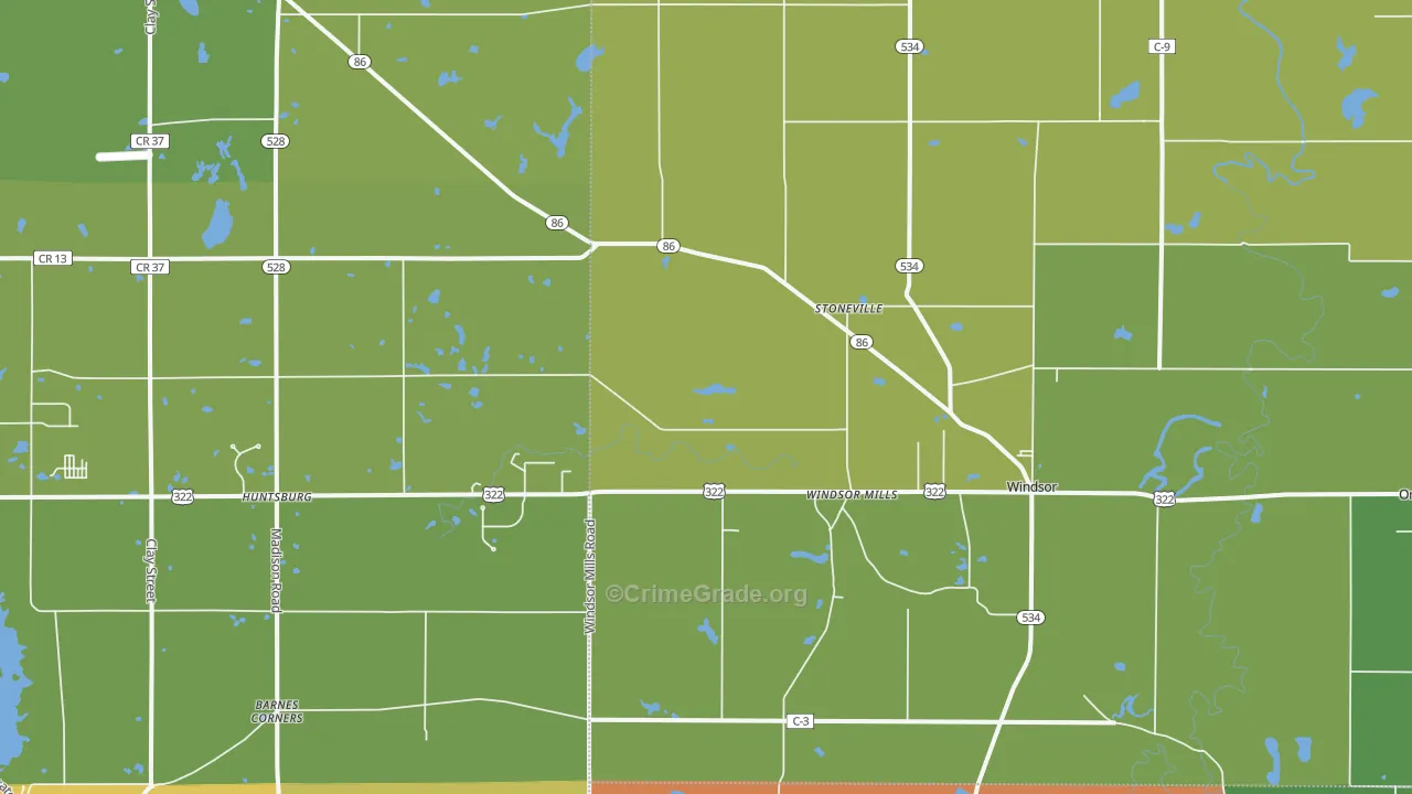 Windsor, OH Map of Vandalism Rates