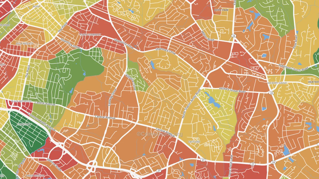 Windsor Park, Charlotte, NC Map of Vandalism Rates