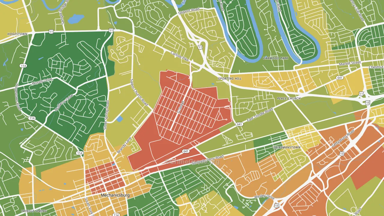 Windsor Park, PA Map of Vandalism Rates