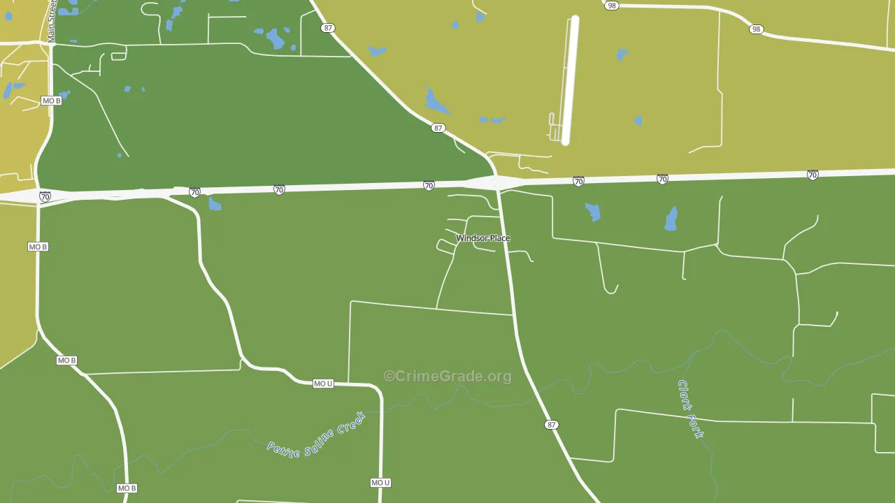 Windsor Place, MO Map of Vandalism Rates