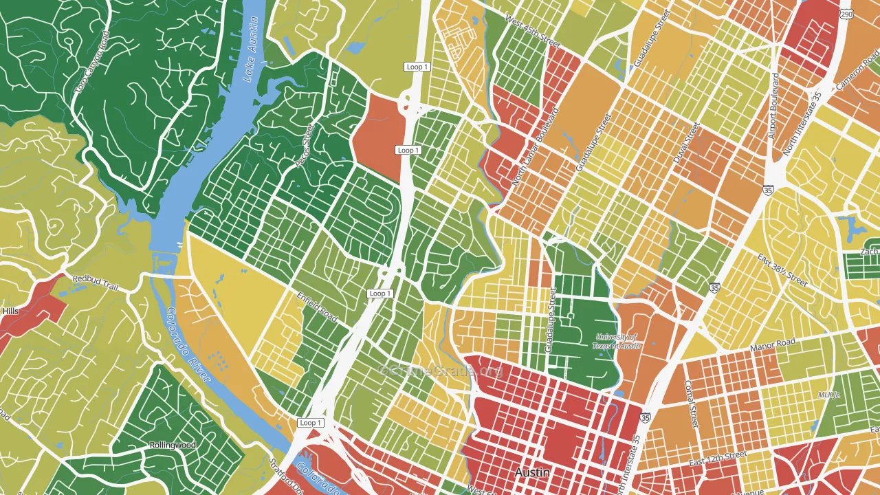 Windsor Road, Austin, TX Map of Vandalism Rates