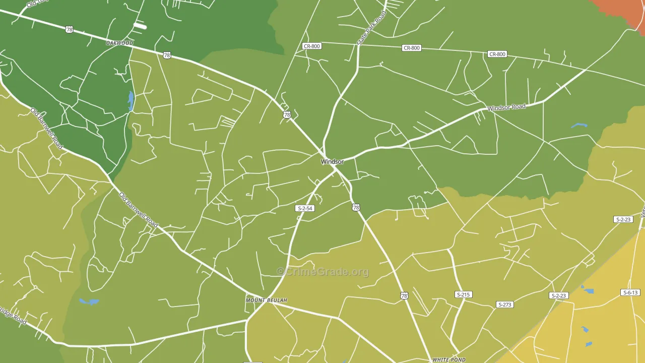 Windsor, SC Map of Vandalism Rates