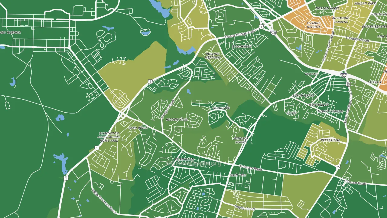 Windsor Spring, Hephzibah, GA Map of Vandalism Rates