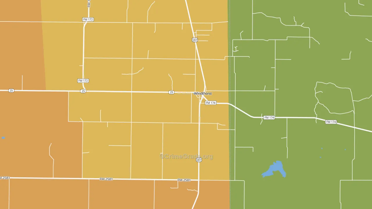 Windthorst, TX Map of Vandalism Rates