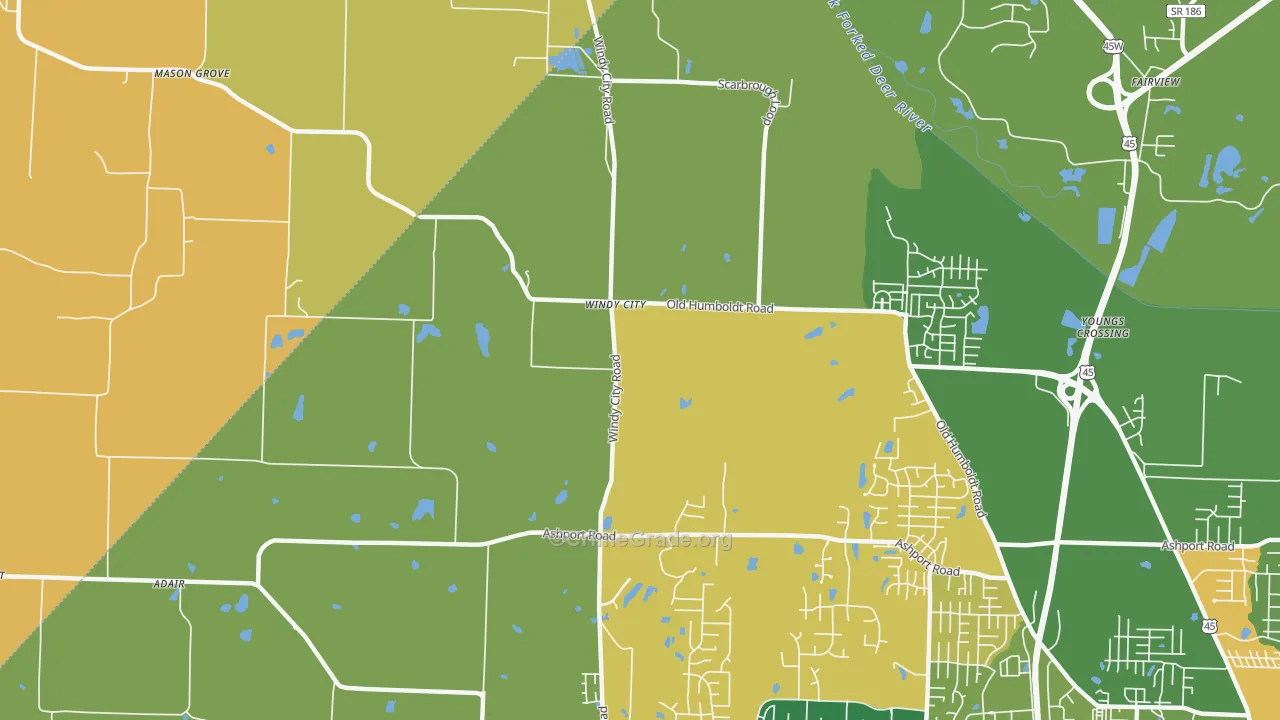 Windy City, TN Map of Vandalism Rates