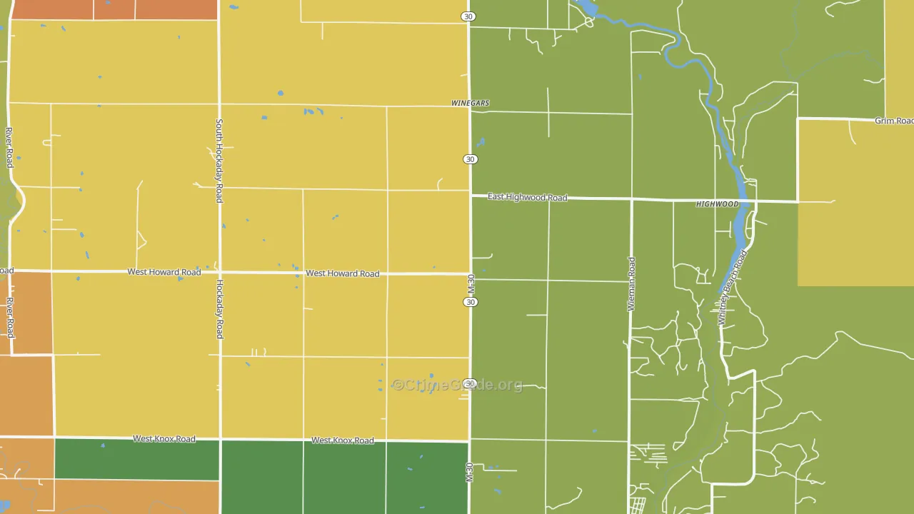 Winegars, MI Map of Vandalism Rates
