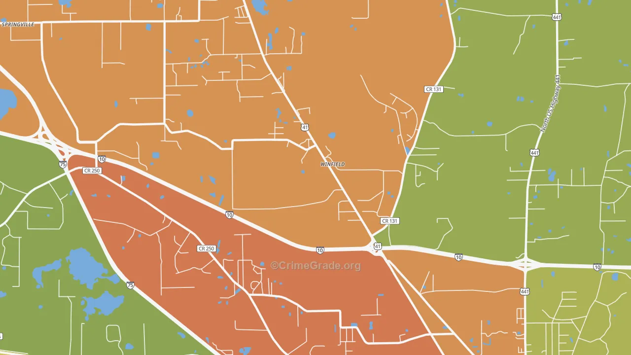Winfield, FL Map of Vandalism Rates