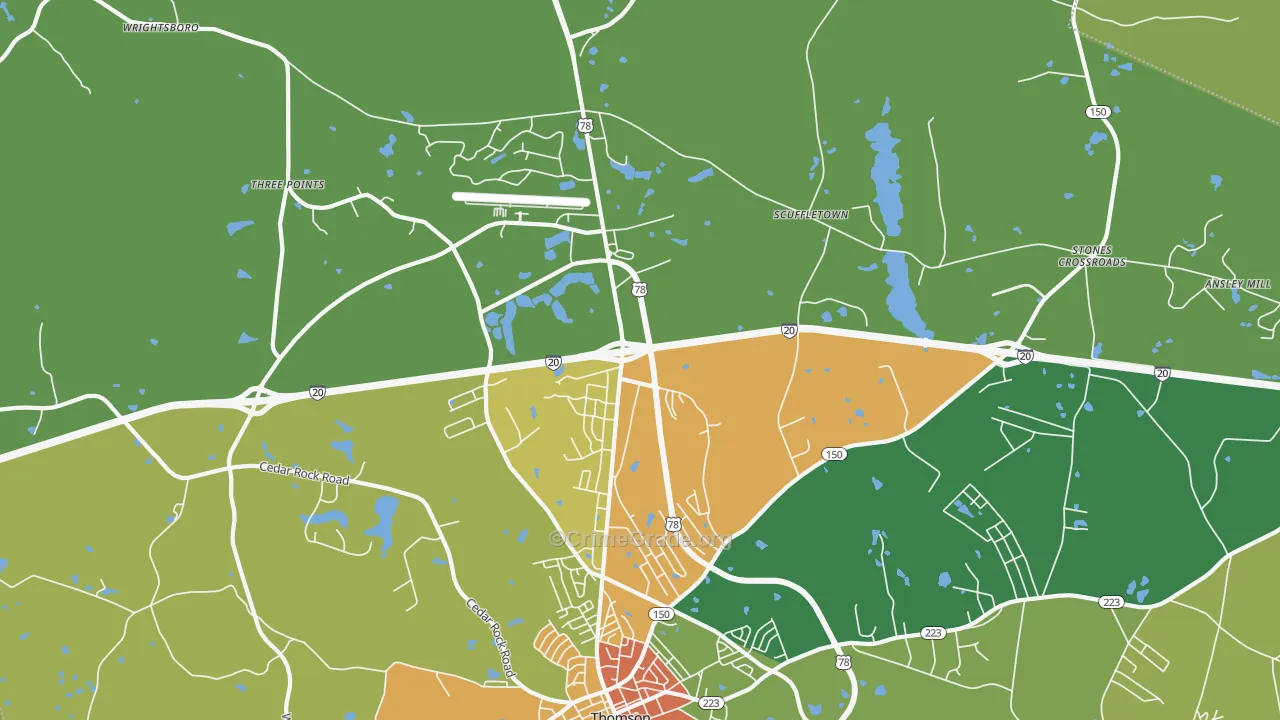 Winfield, GA Map of Vandalism Rates
