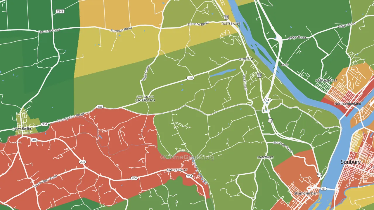 Winfield, PA Map of Vandalism Rates