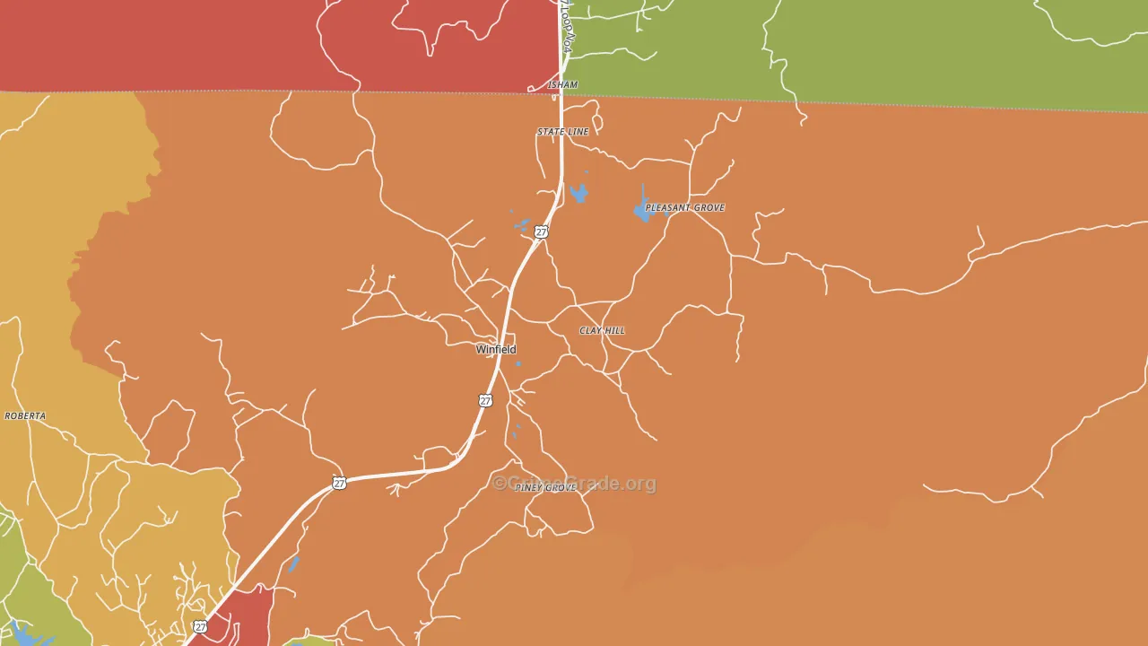 Winfield, TN Map of Vandalism Rates