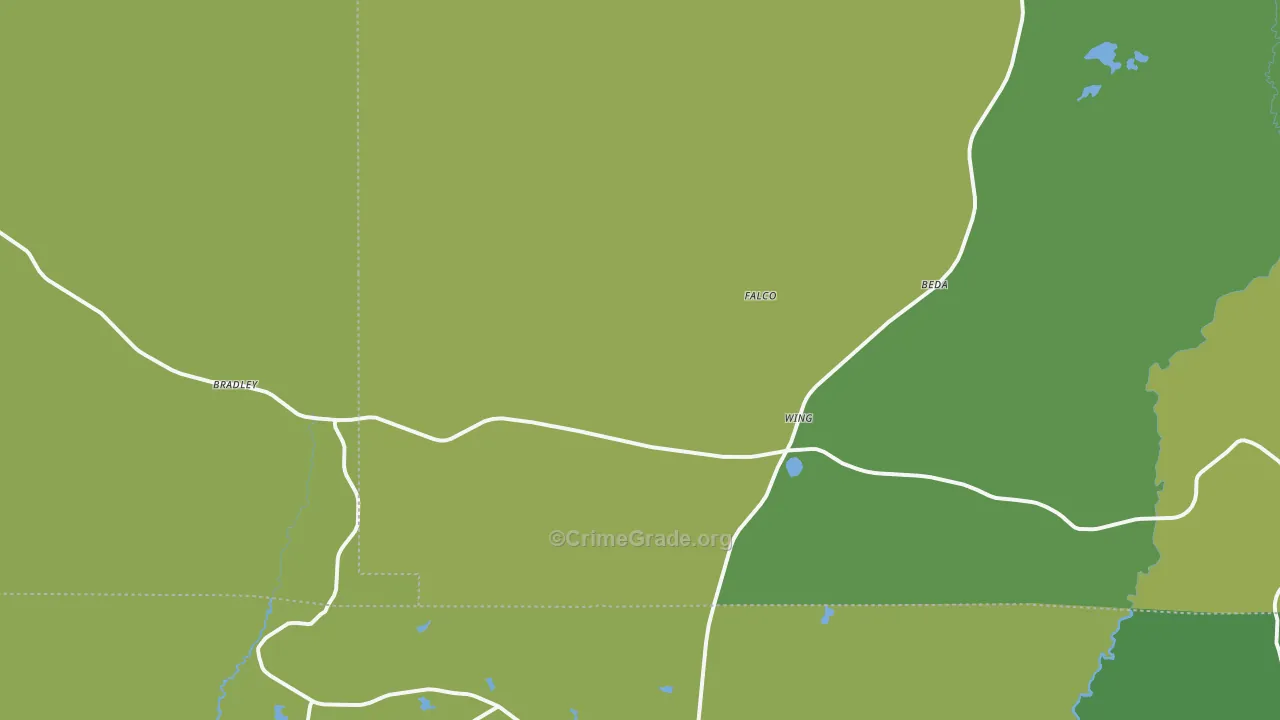 Wing, AL Map of Vandalism Rates
