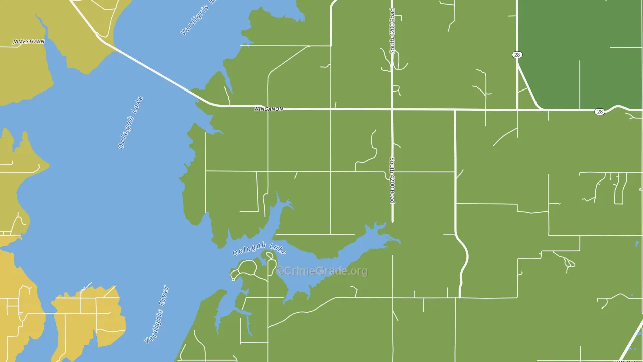 Winganon, OK Map of Vandalism Rates