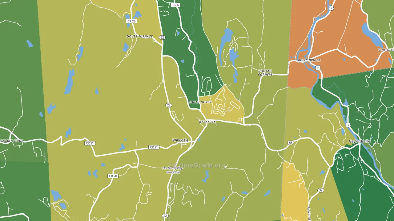 Wingdale, NY Map of Vandalism Rates