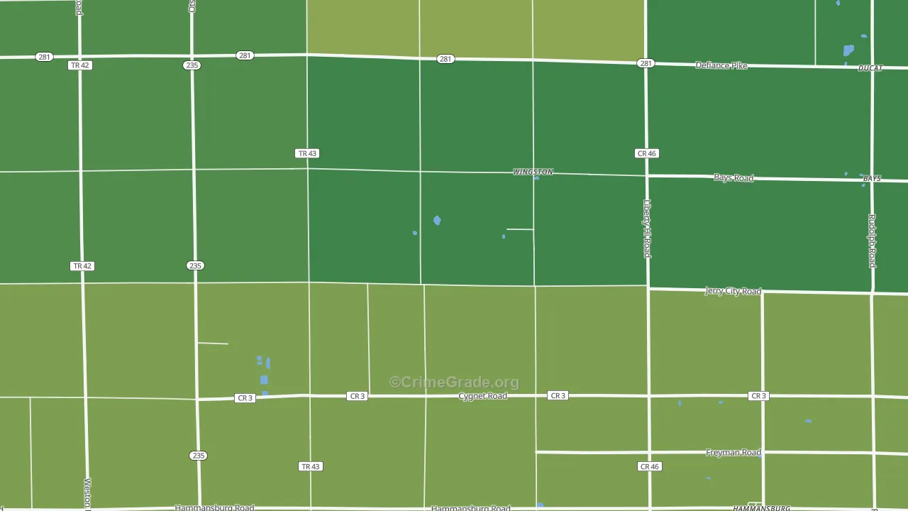 Wingston, OH Map of Vandalism Rates