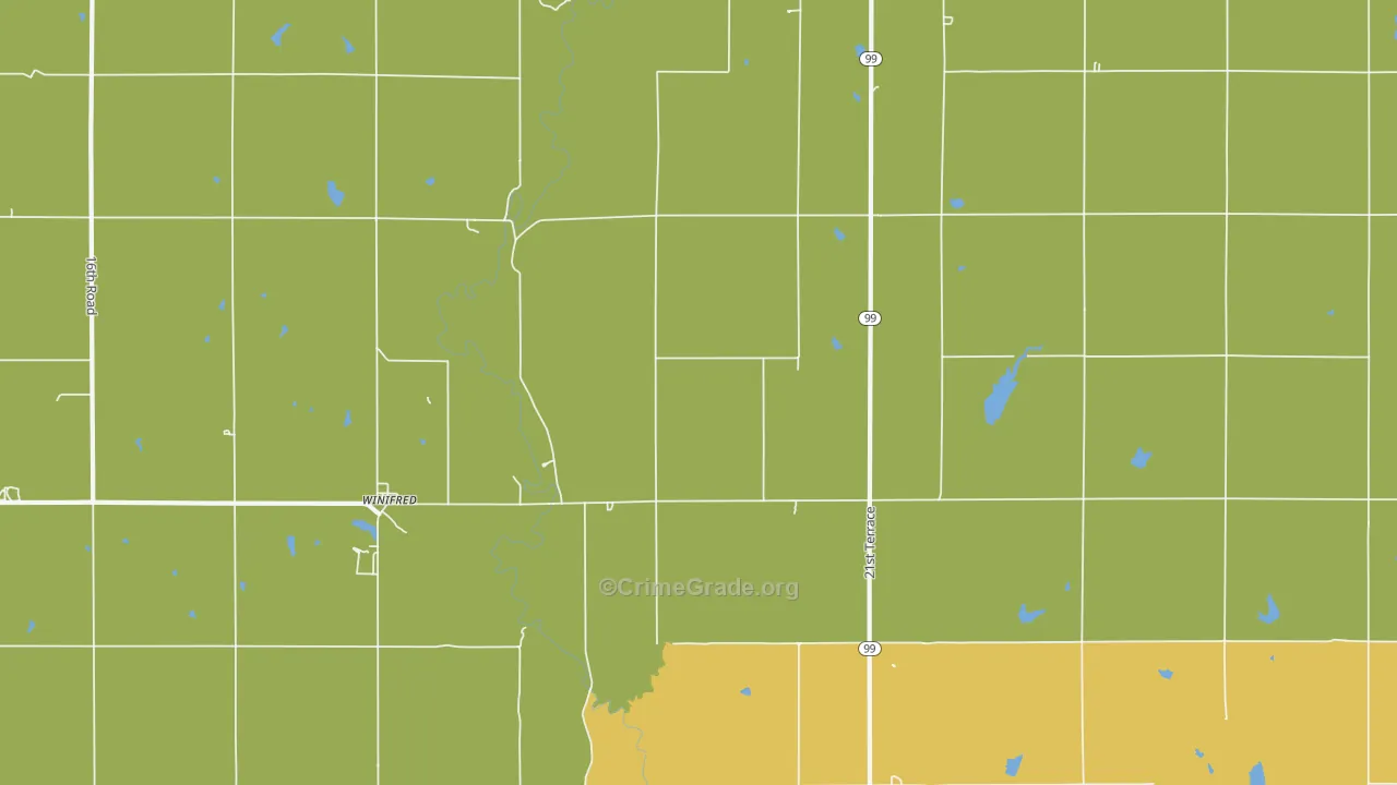 Winifred, KS Map of Vandalism Rates