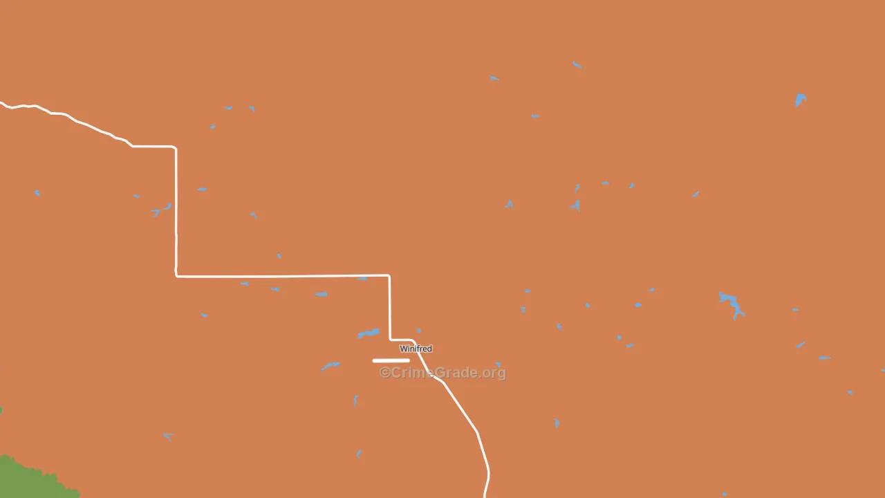 Winifred, MT Map of Vandalism Rates