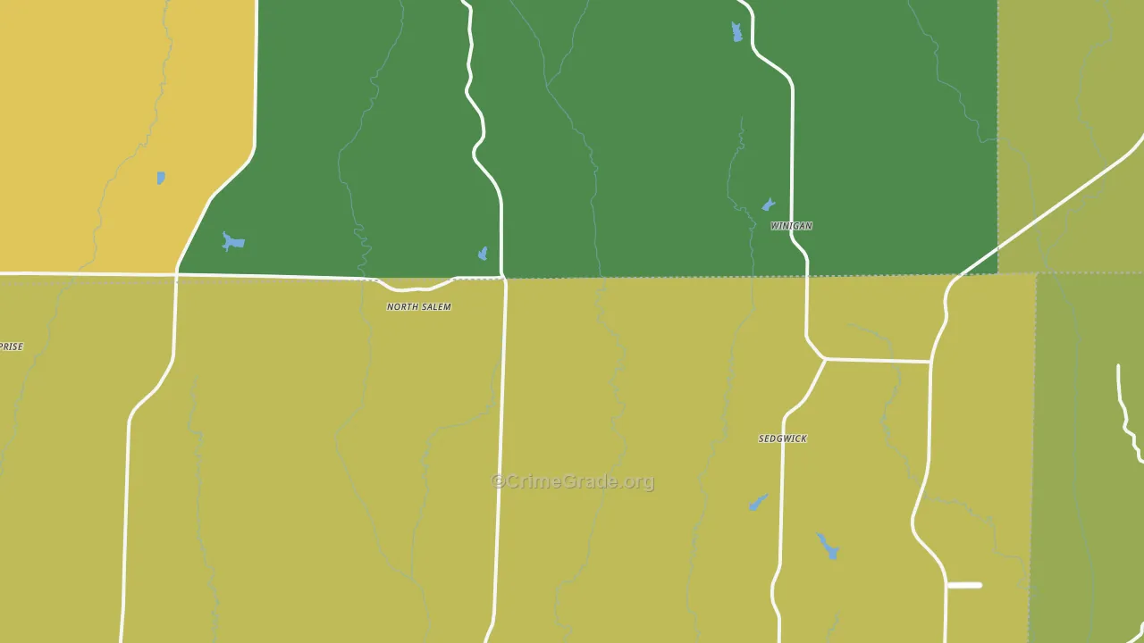Winigan, MO Map of Vandalism Rates