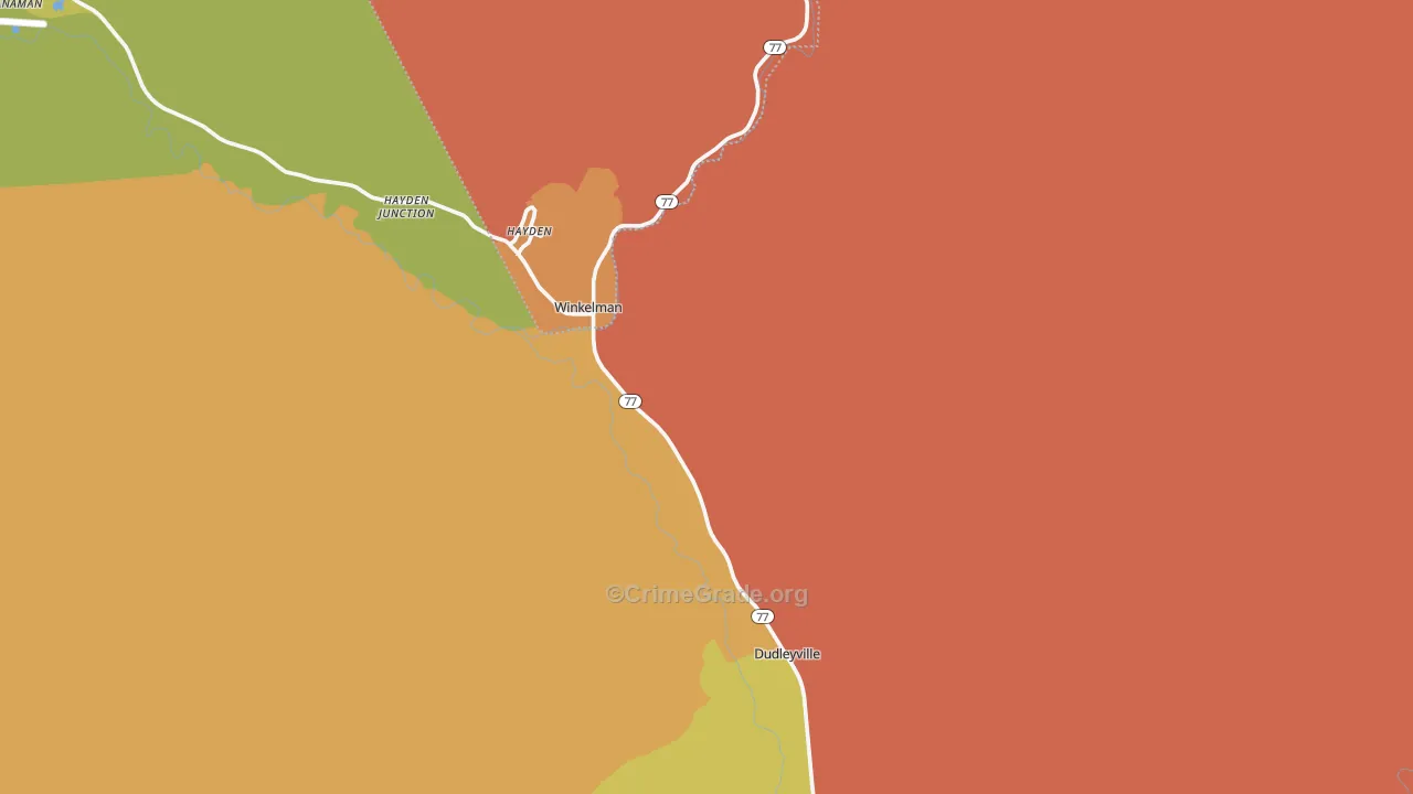 Winkelman, AZ Map of Vandalism Rates