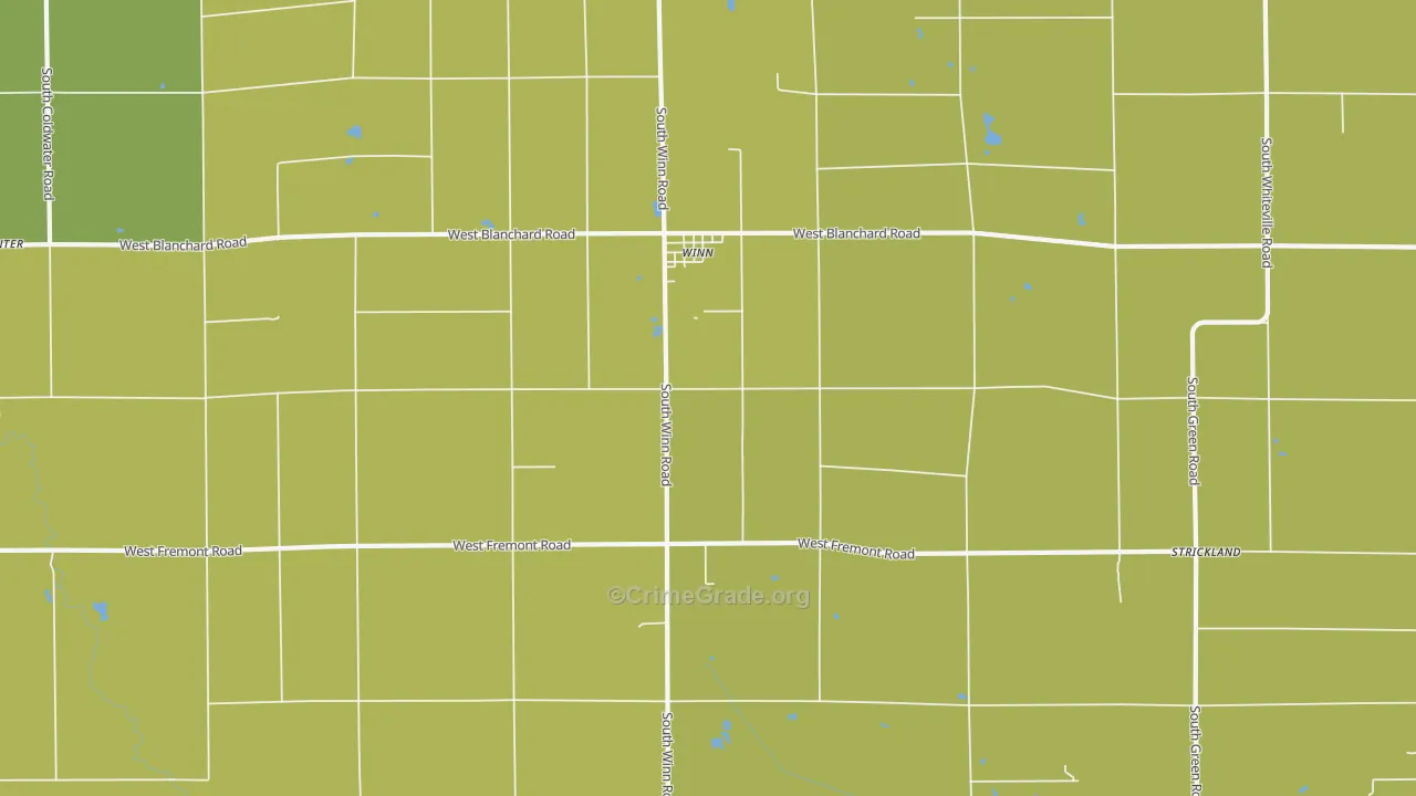 Winn, MI Map of Vandalism Rates