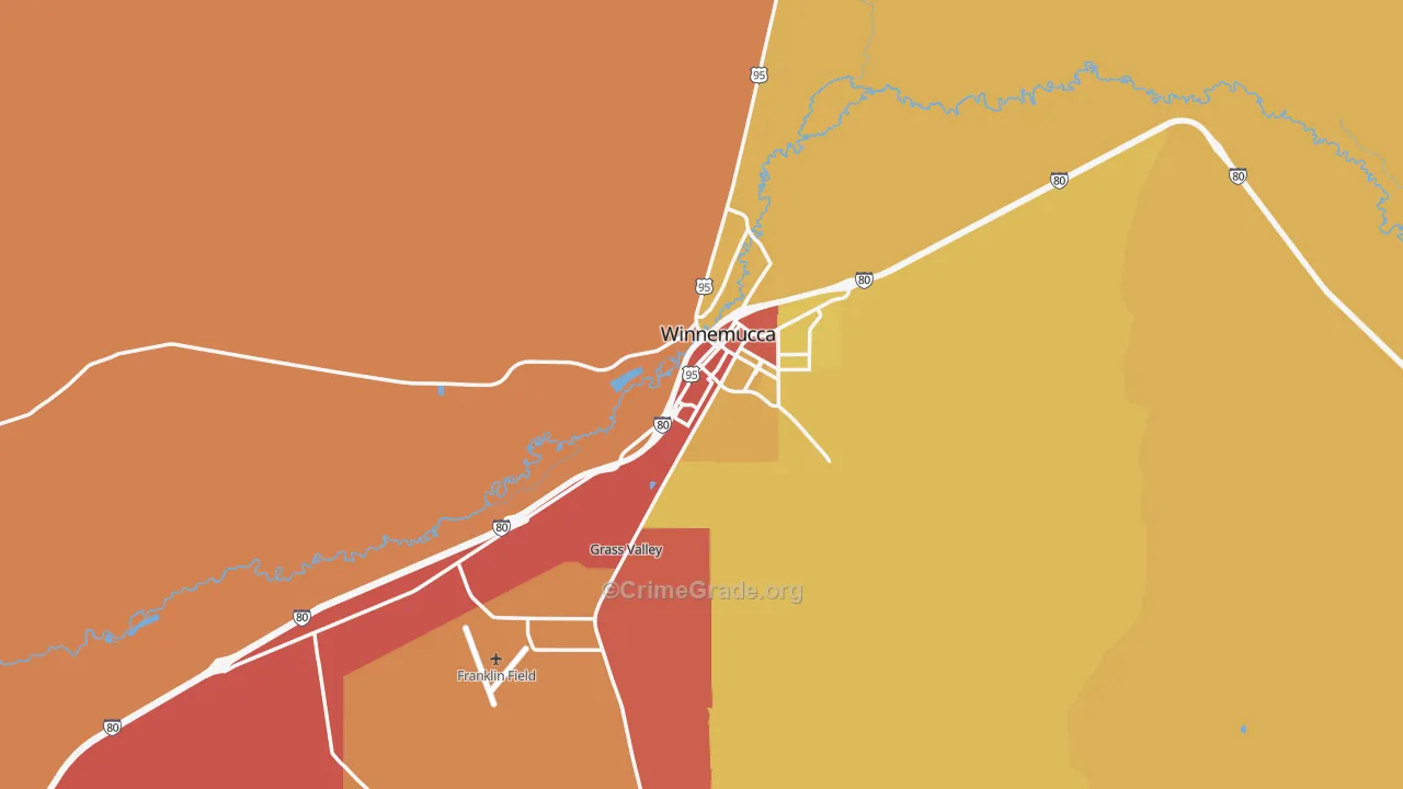 Winnemucca, NV Map of Vandalism Rates