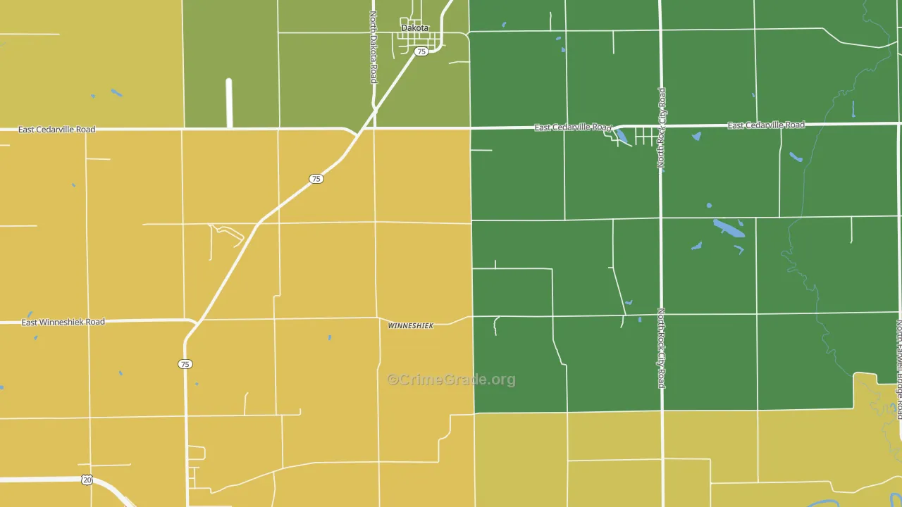 Winneshiek, IL Map of Vandalism Rates