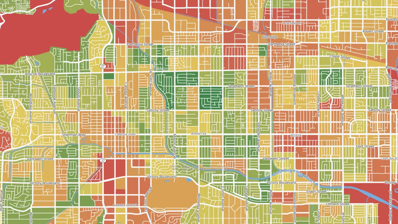 Winnetka, CA Map of Vandalism Rates