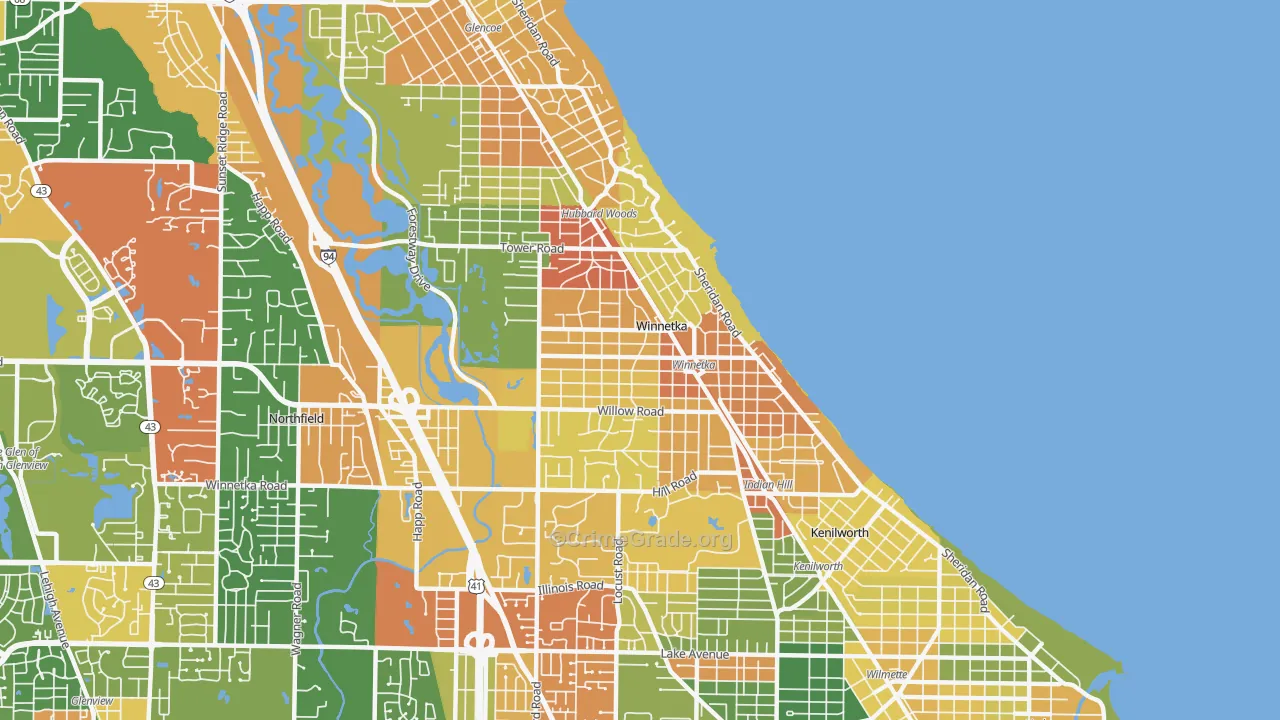 Winnetka, IL Map of Vandalism Rates