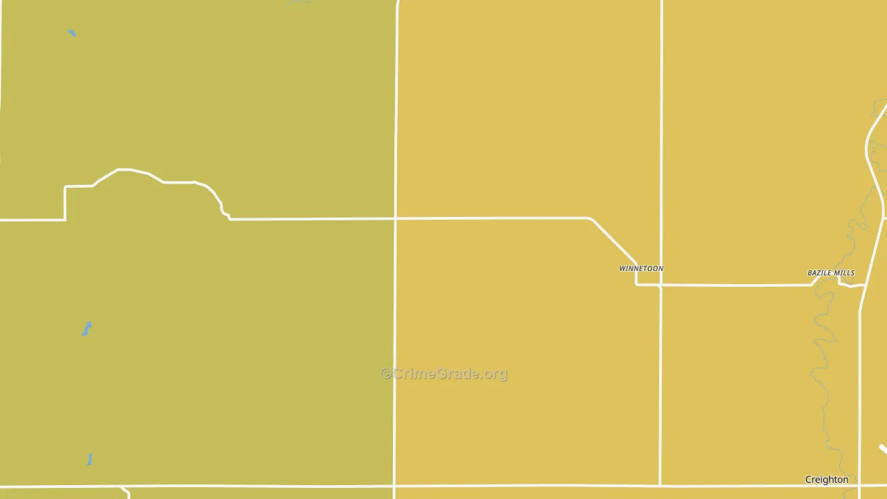 Winnetoon, NE Map of Vandalism Rates