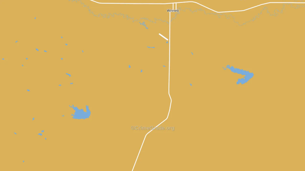 Winnett, MT Map of Vandalism Rates