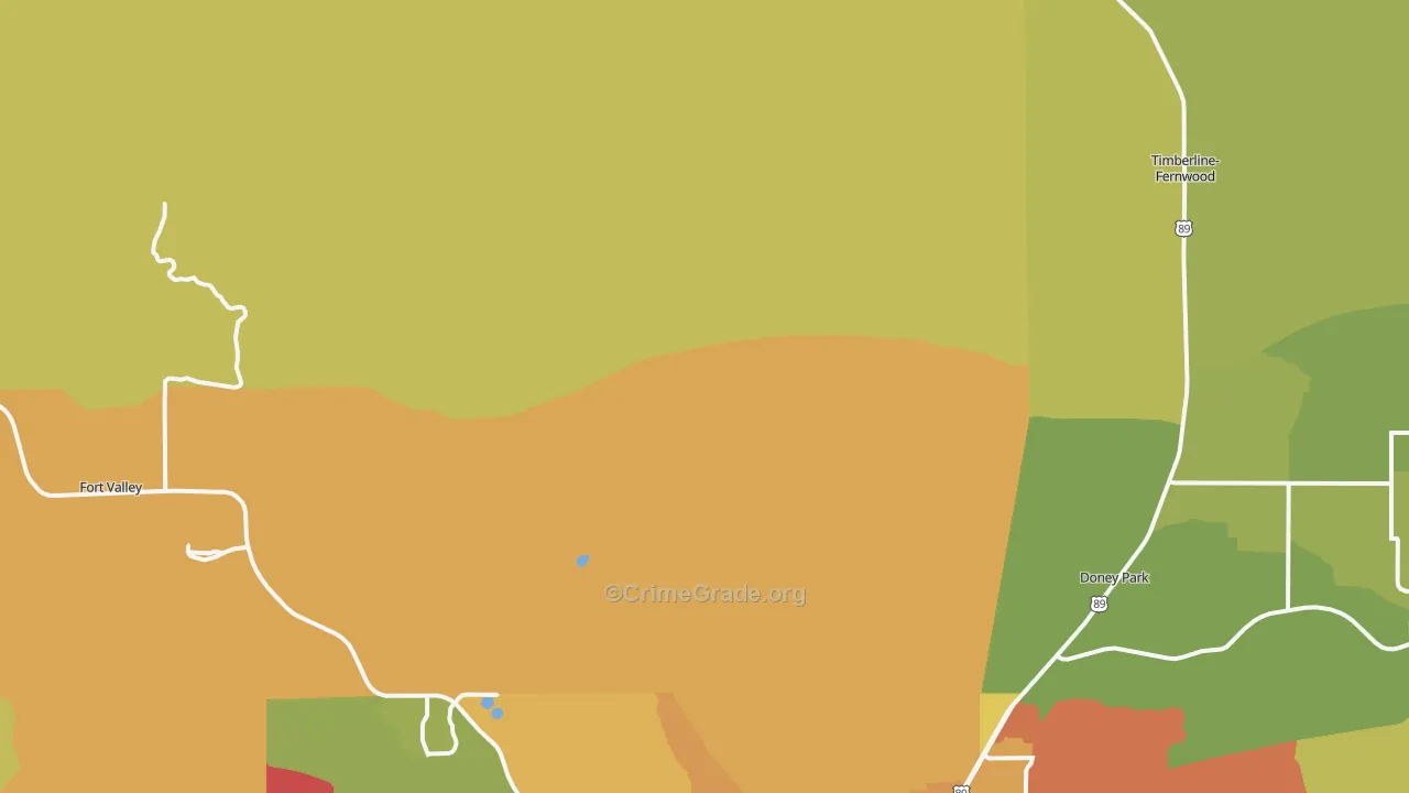 Winona, AZ Map of Vandalism Rates