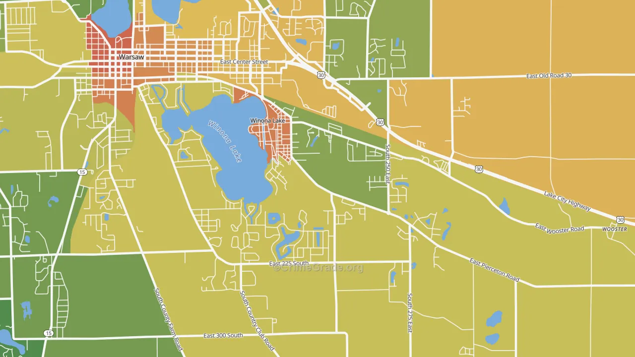 Winona Lake, IN Map of Vandalism Rates