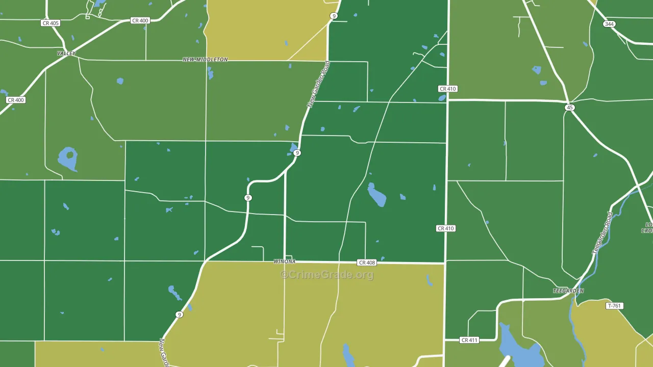 Winona, OH Map of Vandalism Rates