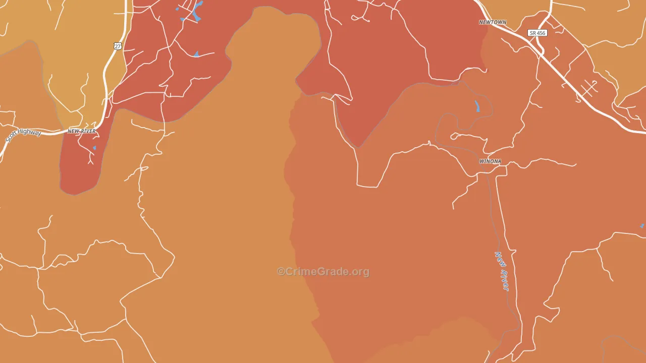 Winona, TN Map of Vandalism Rates