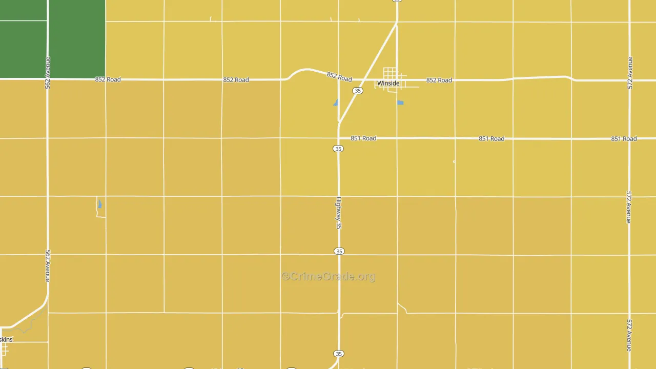 Winside, NE Map of Vandalism Rates