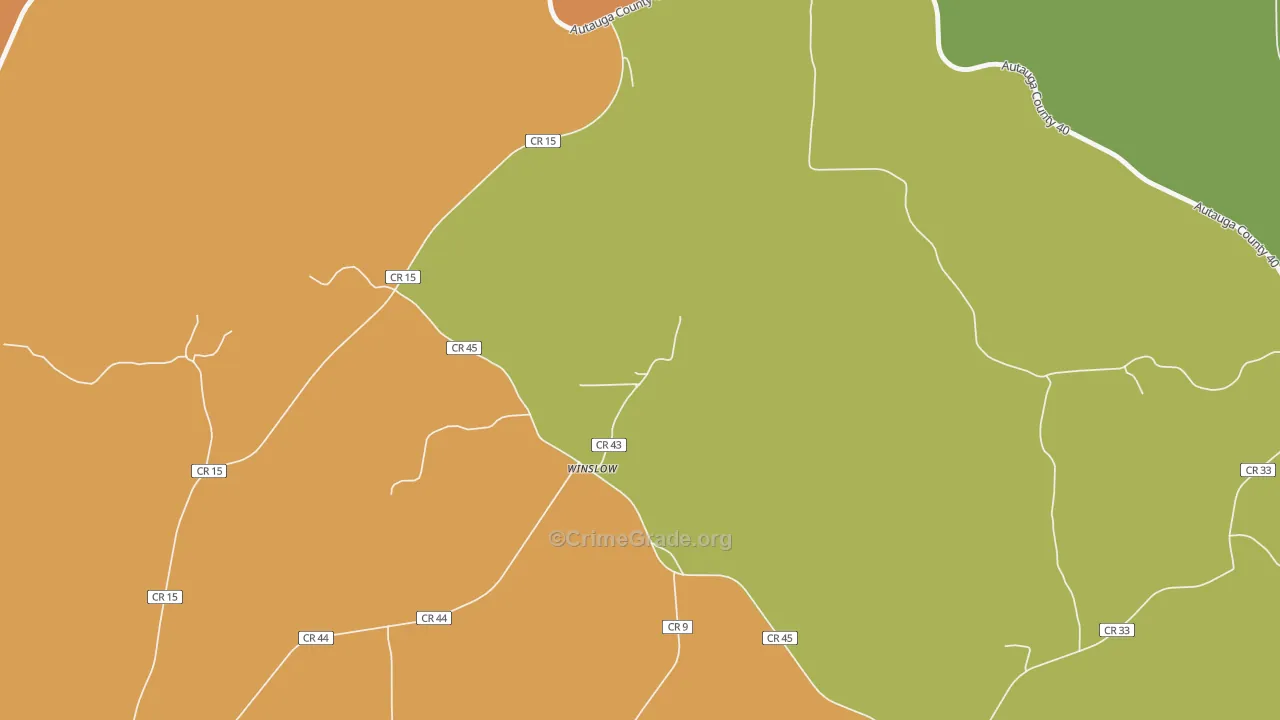 Winslow, AL Map of Vandalism Rates