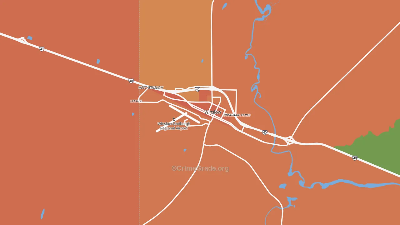Winslow, AZ Map of Vandalism Rates