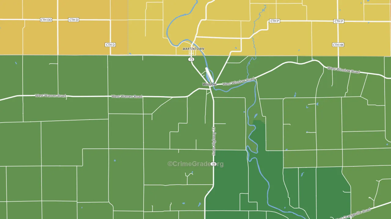 Winslow, IL Map of Vandalism Rates