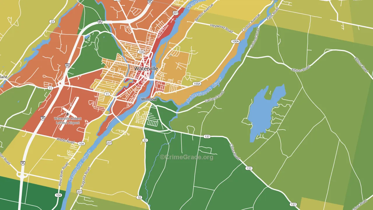 Winslow, ME Map of Vandalism Rates