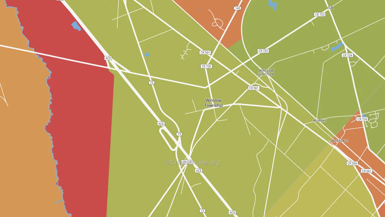 Winslow, NJ Map of Vandalism Rates