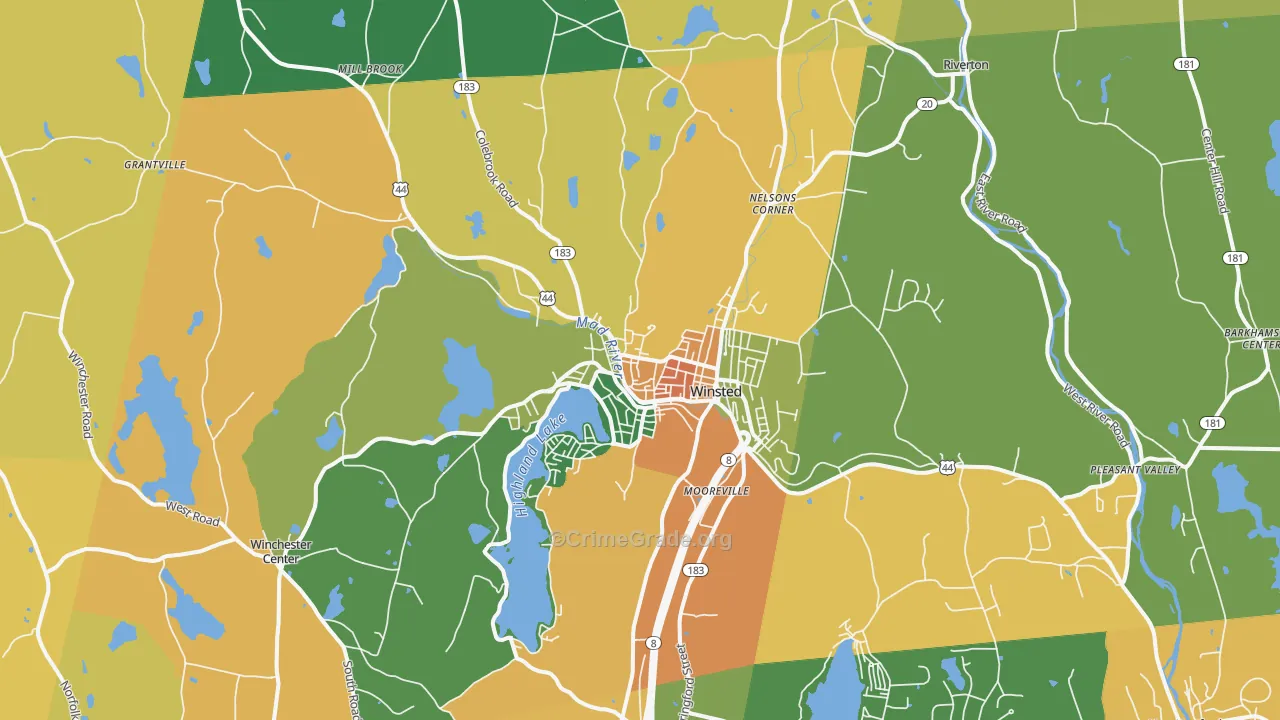 Winsted, CT Map of Vandalism Rates