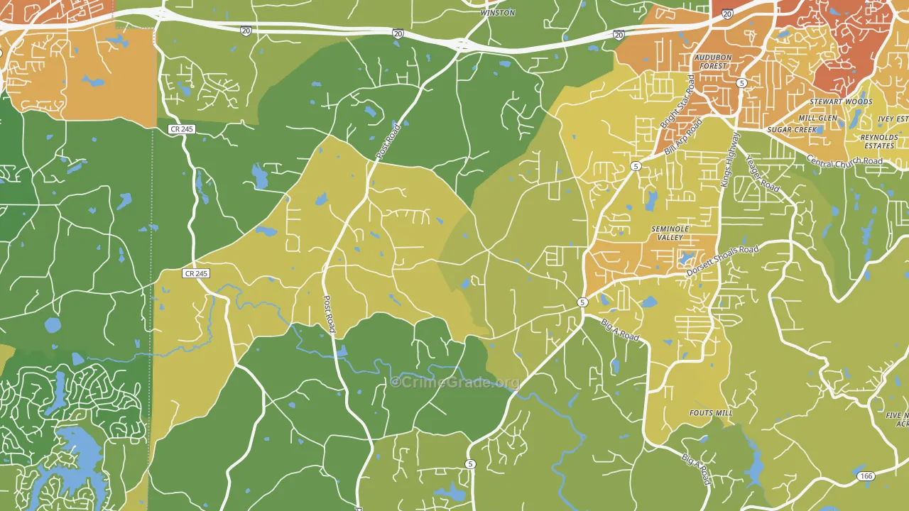 Winston, GA Map of Vandalism Rates