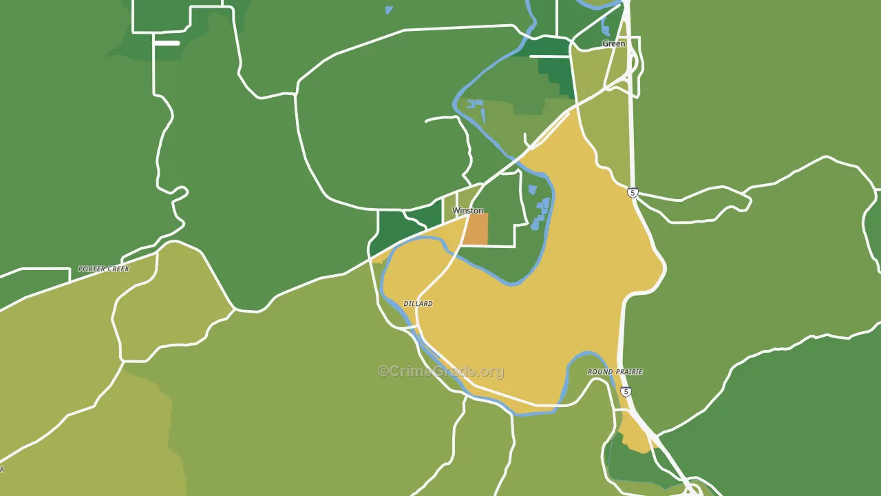 Winston, OR Map of Vandalism Rates