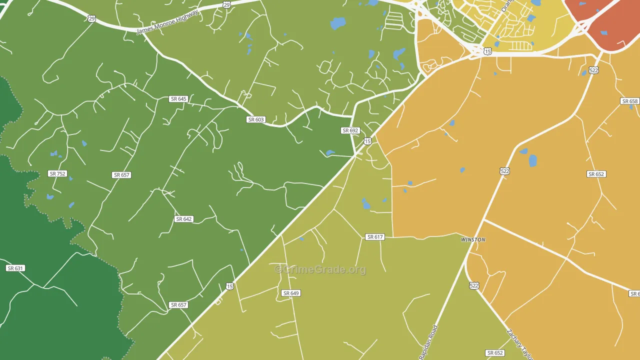 Winston, VA Map of Vandalism Rates
