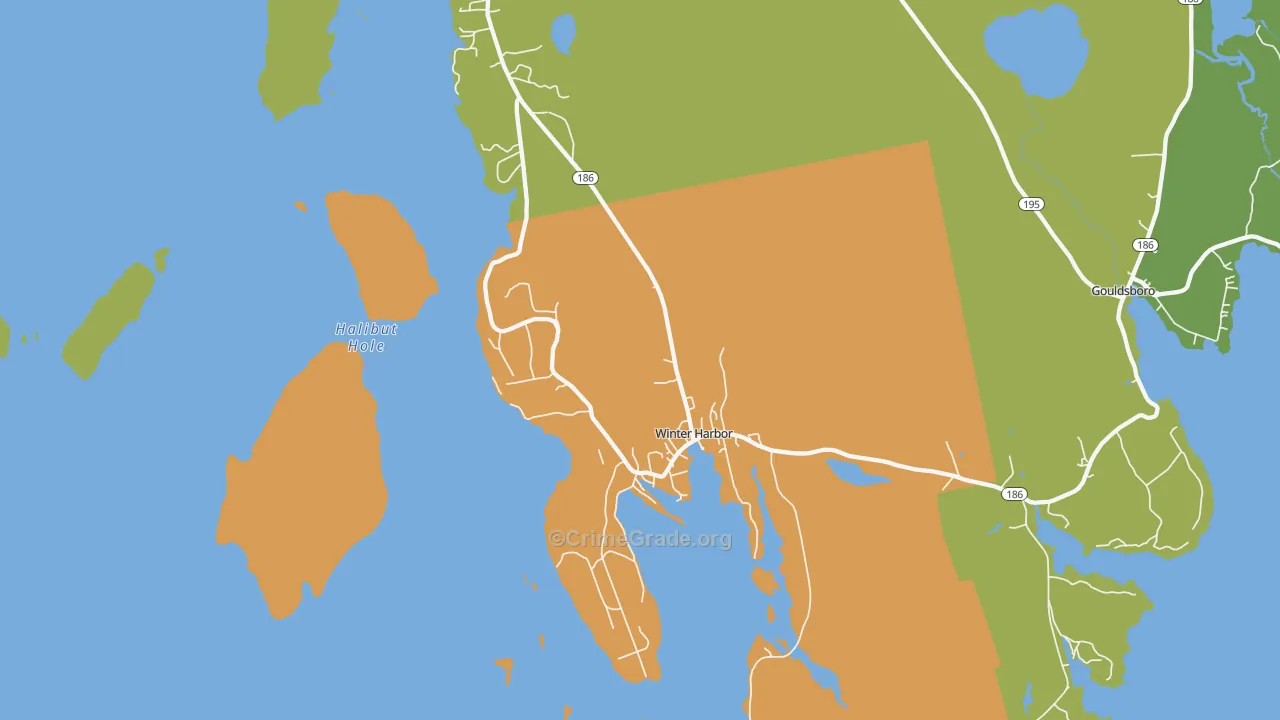 Winter Harbor, ME Map of Vandalism Rates