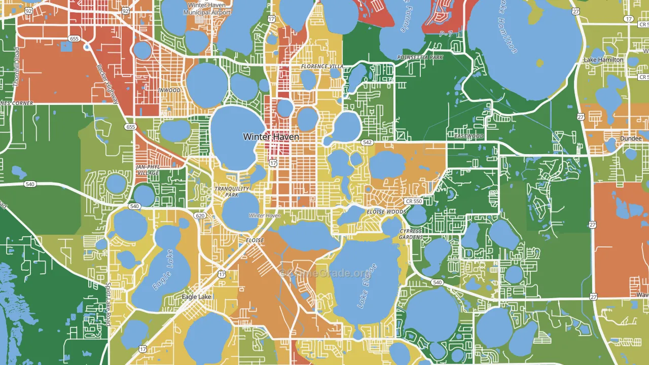Winter Haven, FL Map of Vandalism Rates