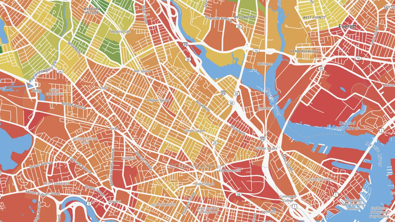 Winter Hill, Somerville, MA Map of Vandalism Rates