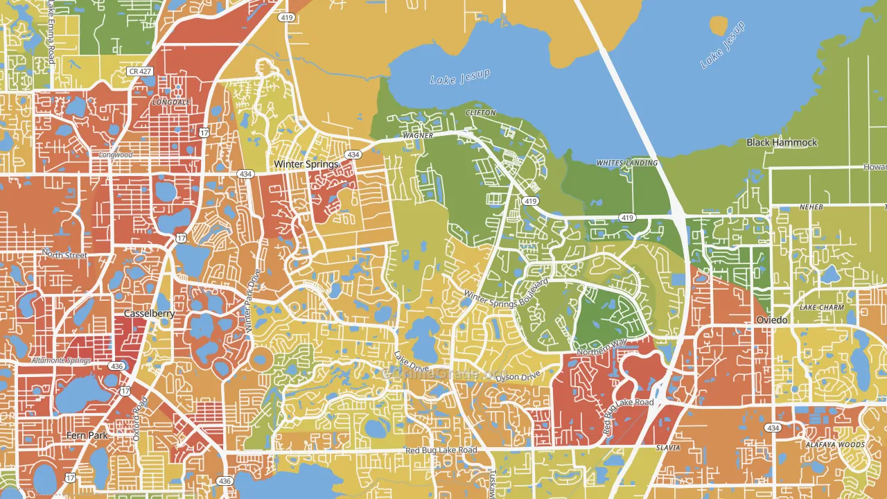 Winter Springs, FL Map of Vandalism Rates
