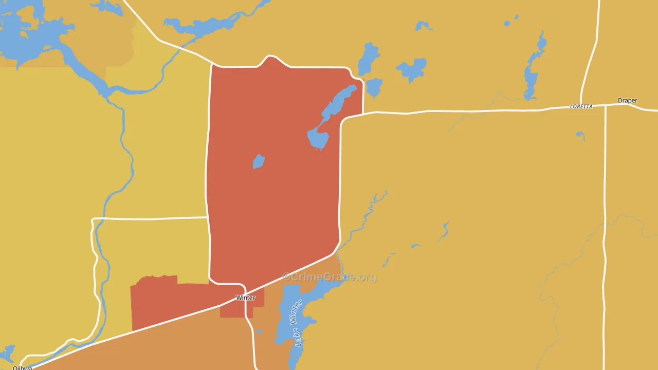 Winter, WI Map of Vandalism Rates